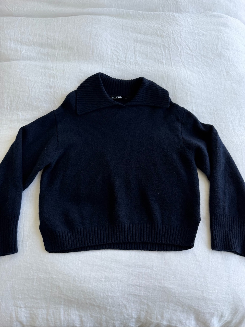 Mango Black Collared Sweater